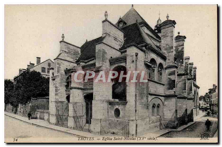 Troyes — Église Saint-Nicolas (XVe siècle) — Impr. J. R. D.