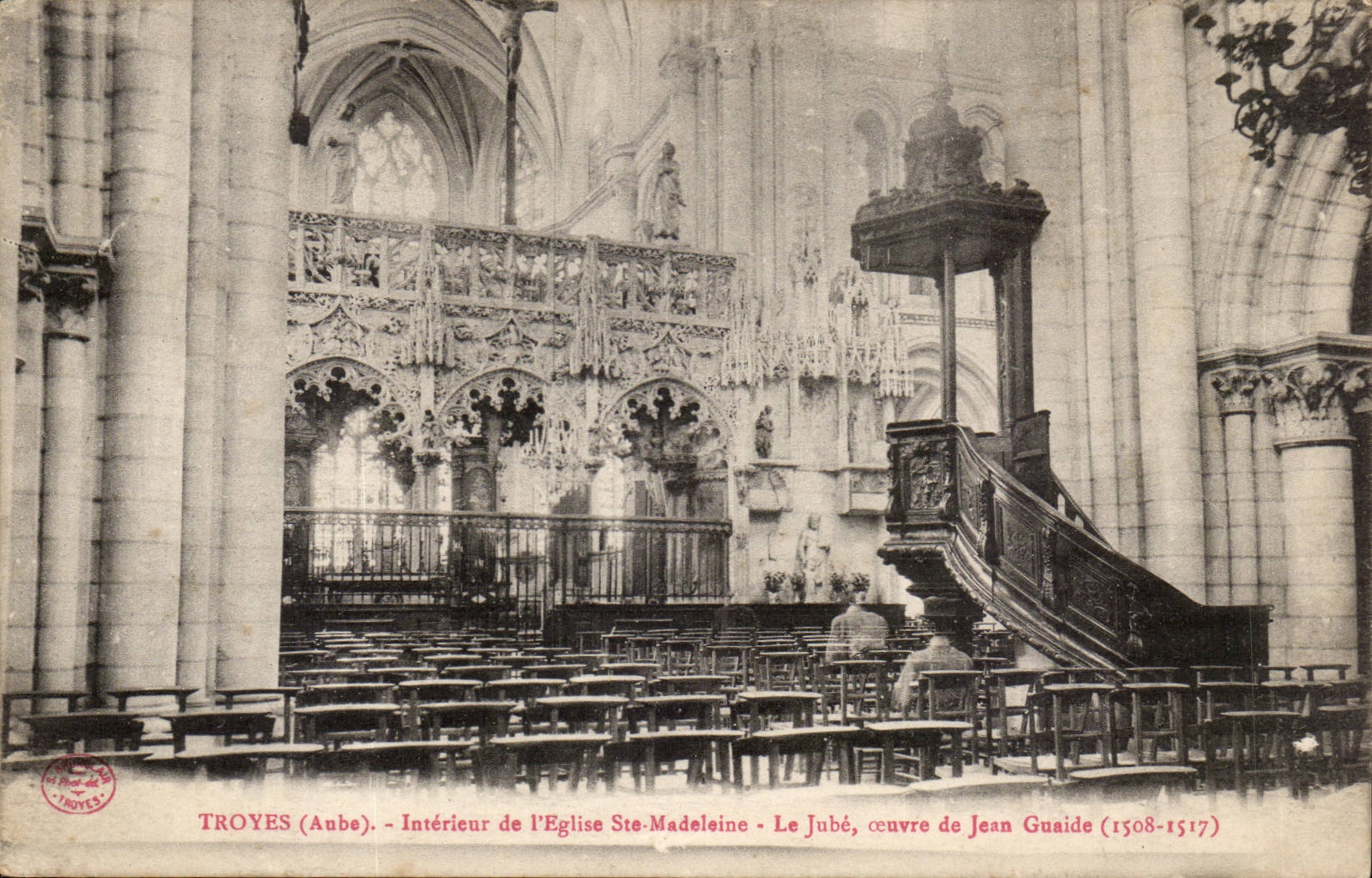 Troyes (Aube) - Interior of the Church of Saint-Madeleine - The Choir Screen, work by Jean Guaide (1508-1517)