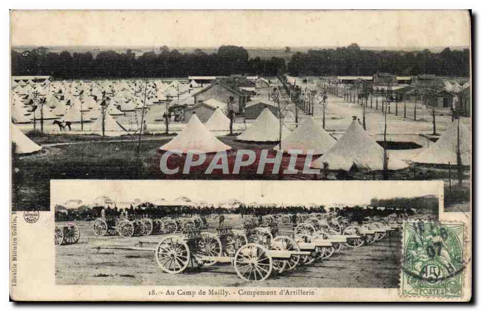 Mailly le Camp - Au camp de mailly - Campement d'Artillerie - CPA 