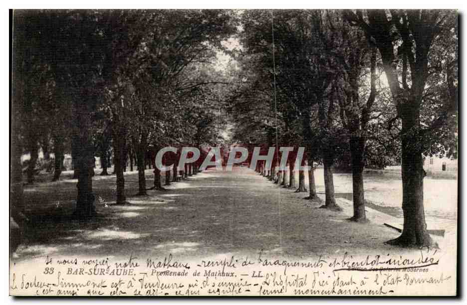 Bar sur Aube - Promenade de Mathaux - CPA 