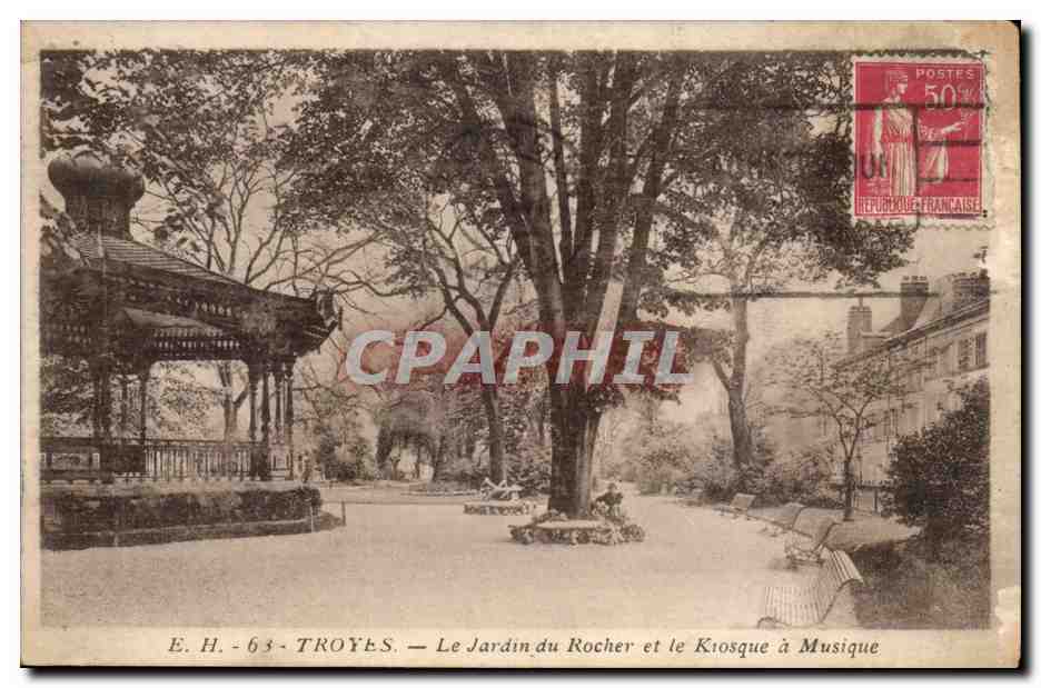 Troyes — Le Jardin du Rocher et le Kiosque à Musique — E.H. - 63
