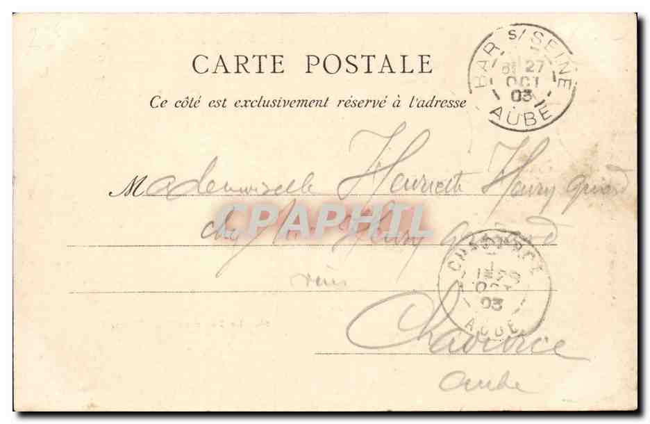 Bar sur Seine - Croc Ferrand - La Seine 1903 CPA  — Back