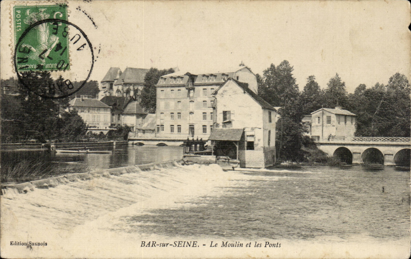 Bar sur Seine CPA Le moulin et les ponts