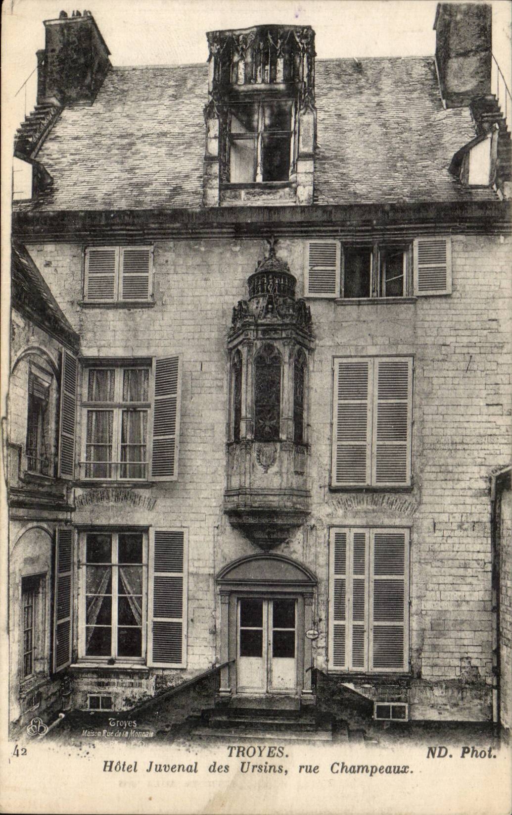 Troyes CPA Hotel Juvenal des Ursins rue Champeaux