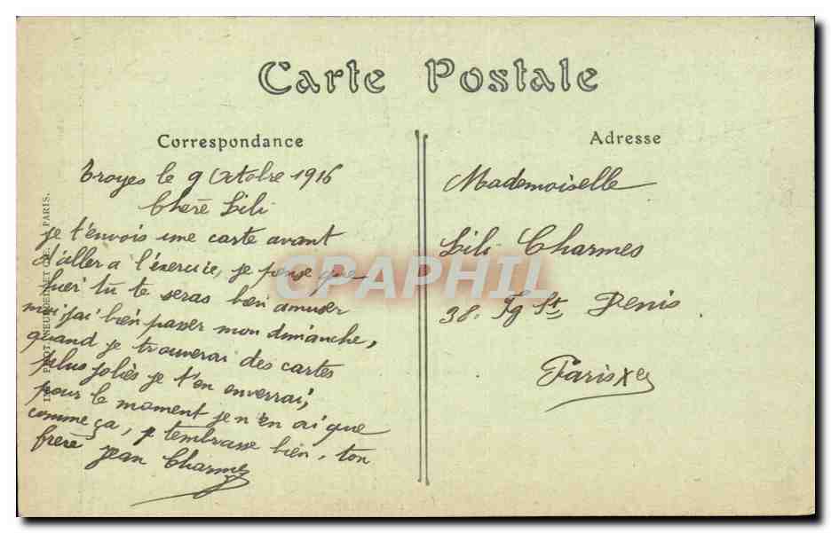 Troyes CPA Hotel Juvenal des Ursins rue Champeaux — Rückseite