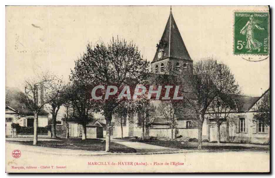 Marcilly le Hayer CPA place de l'eglise