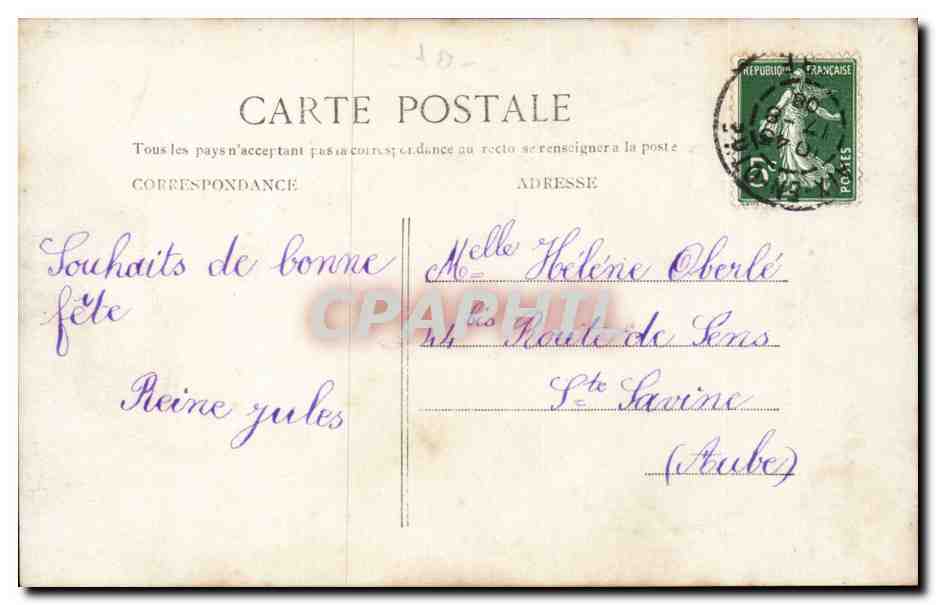 CPA De Villemoiron je vous envoie ces fleurs Fantaisie Femme — Back
