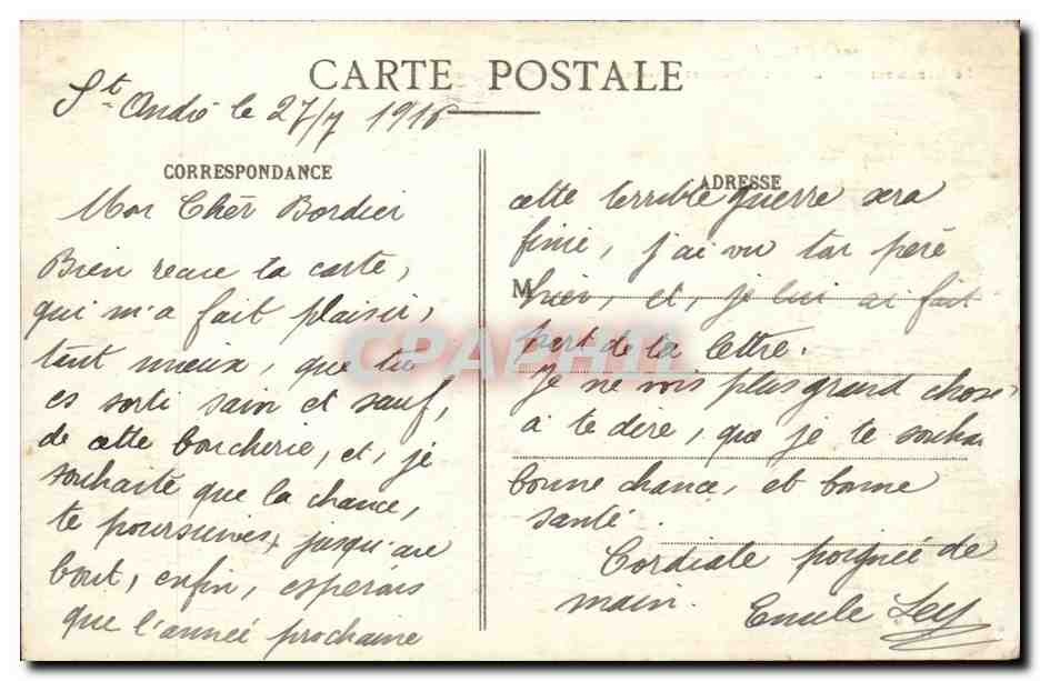 Troyes — Denkmal der Kinder der Aube und die Station — Verlag BOYER COBRET — Rückseite