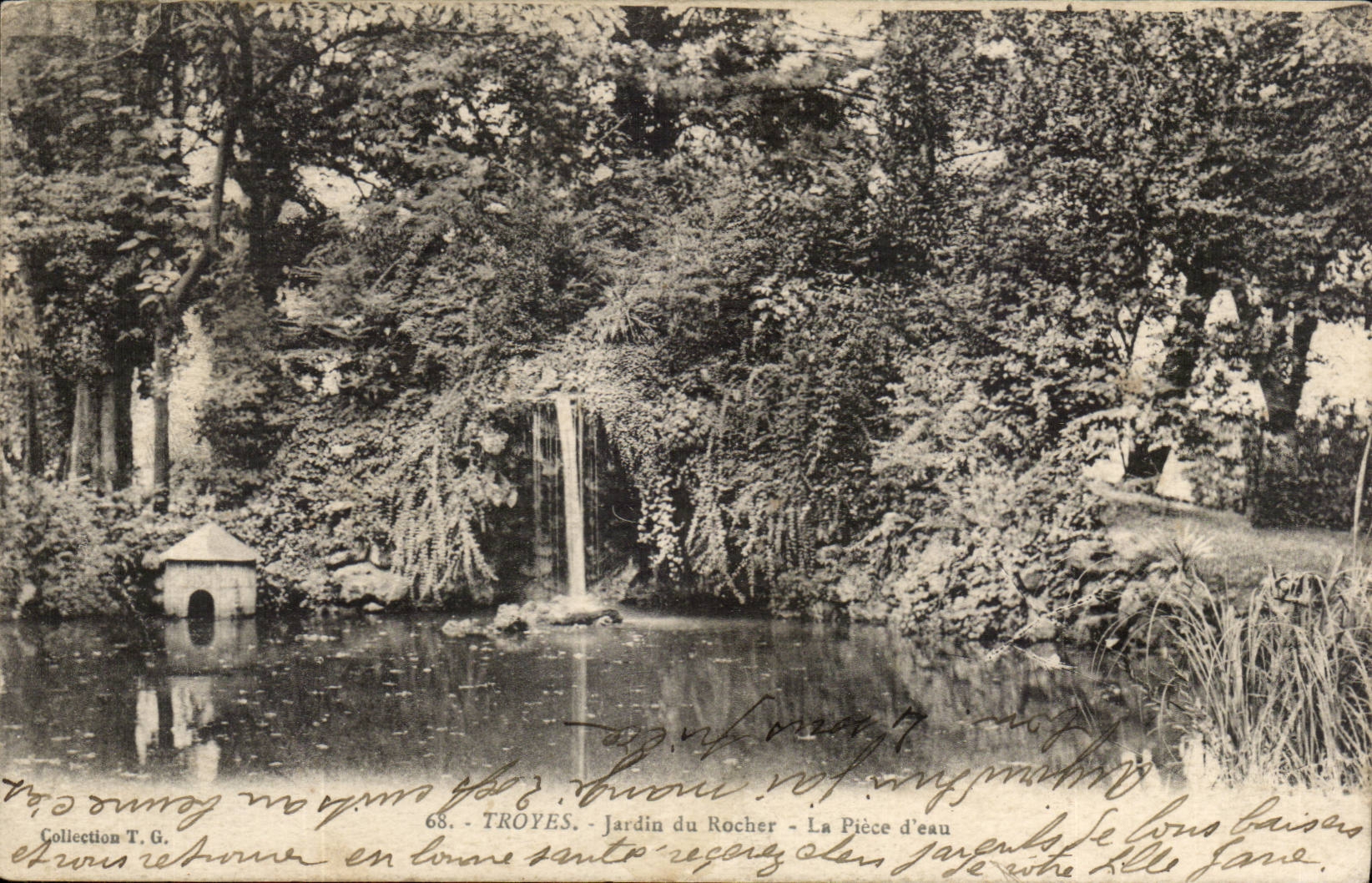 Troyes CPA Jardin du rocher La piece d'eau