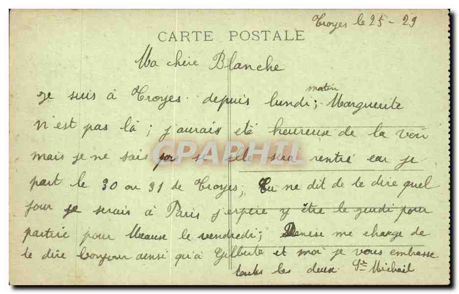 Troyes CPA L'hotel de la CAisse d'Epargne — Verso
