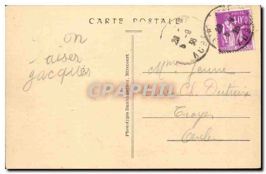 BAR-sur-SEINE (Aube) — La Poste — Phototypie Daniel Delbey, Mirecourt — Reverso