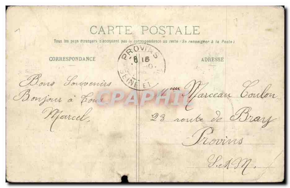 Bar-sur-Seine - Café de la Ville et Cercle Républicain démocratique - E. Bernard — Verso