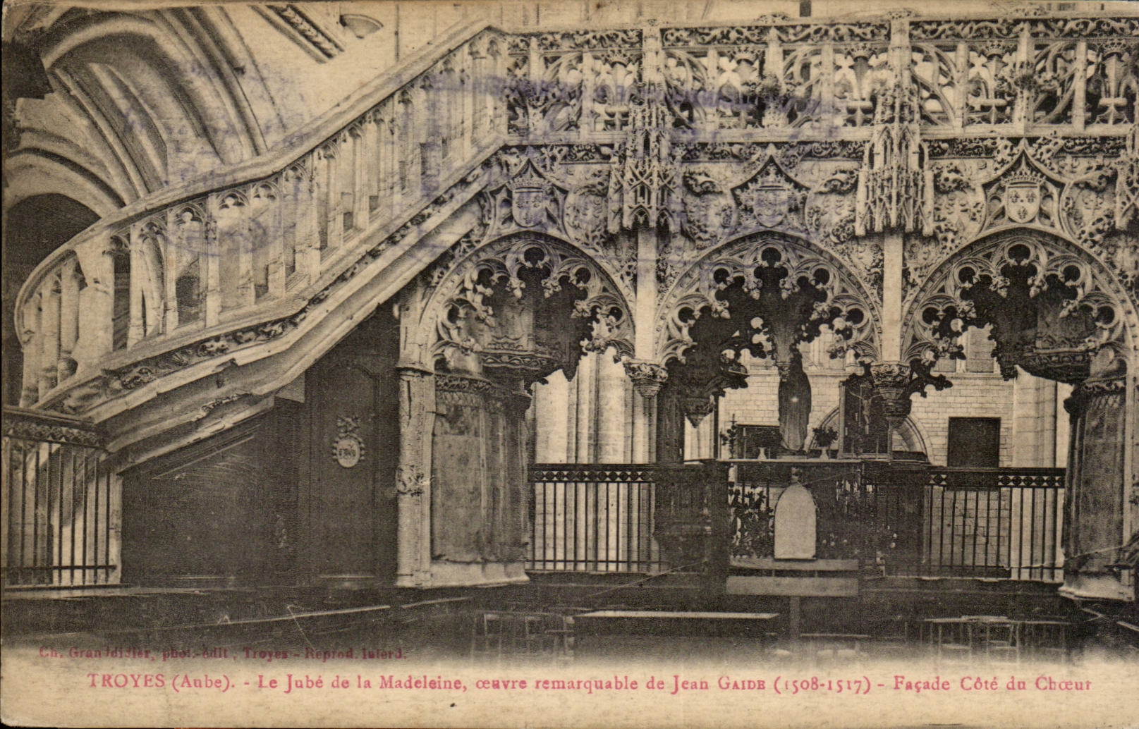 Troyes (Aube) - Le Jubé de la Madeleine, œuvre remarquable de Jean Gaidé (1508-1517) - Façade Côté du Chœur