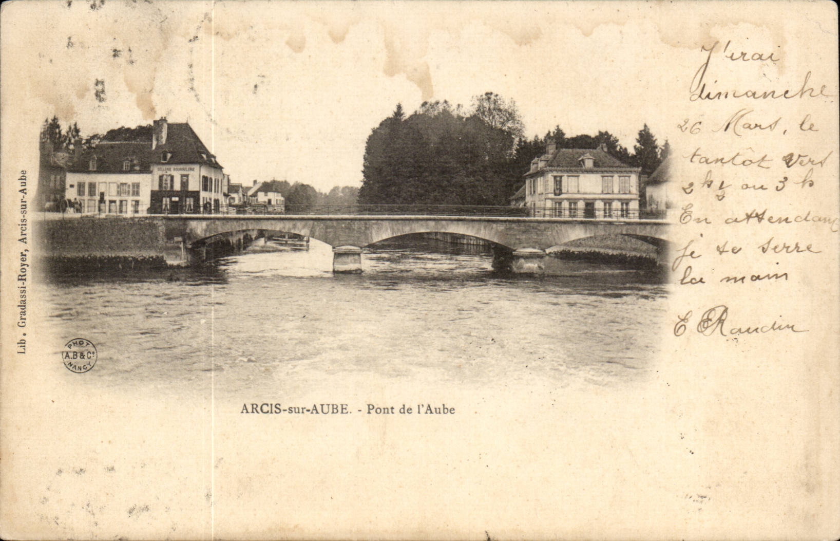 Arcis sur Aube - Pont de l'Aube - Bridge - CPA 