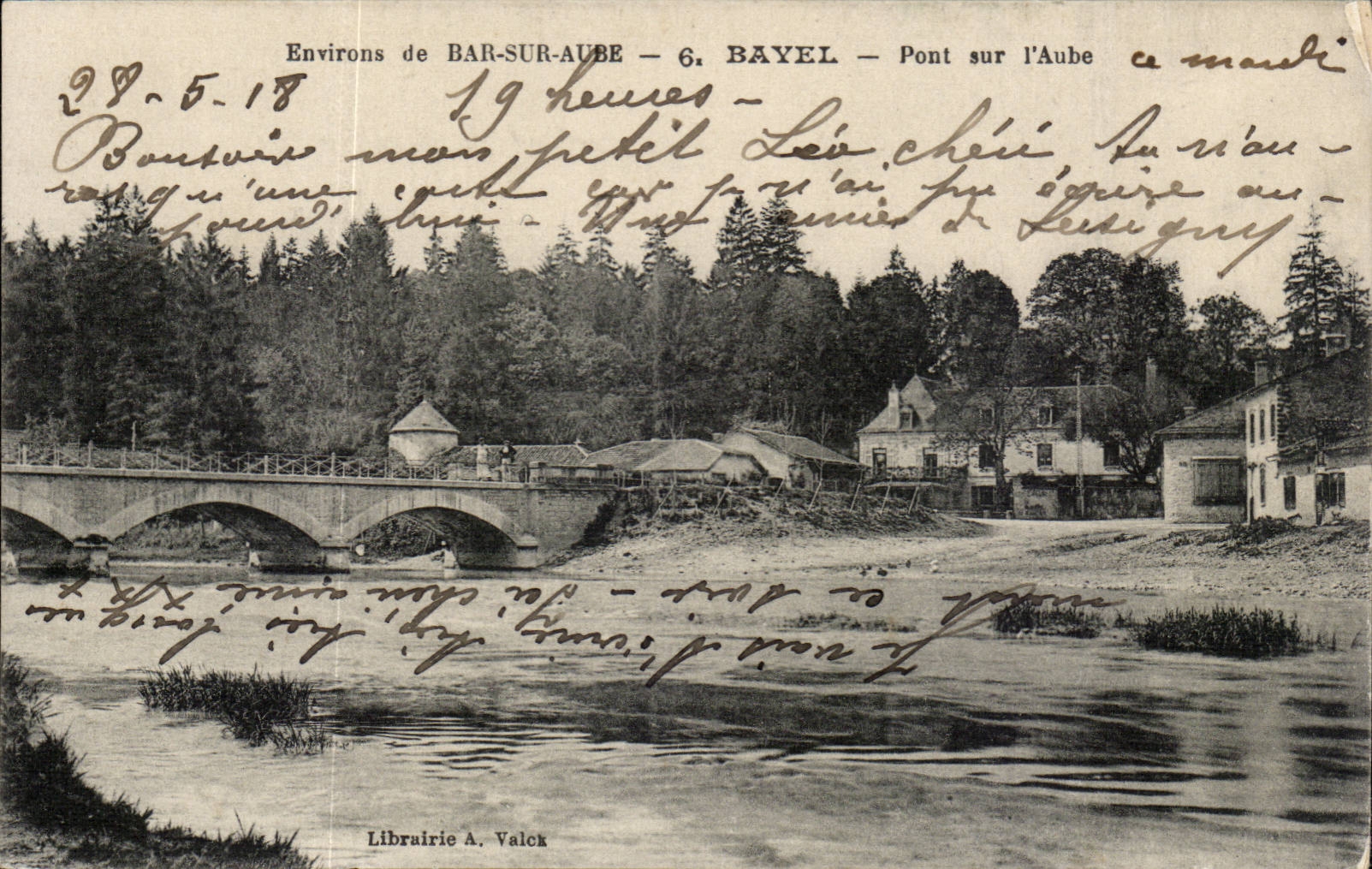 Environs de BAR-SUR-AUBE — 6. BAYEL — Pont sur l'Aube — Librairie A. Valck