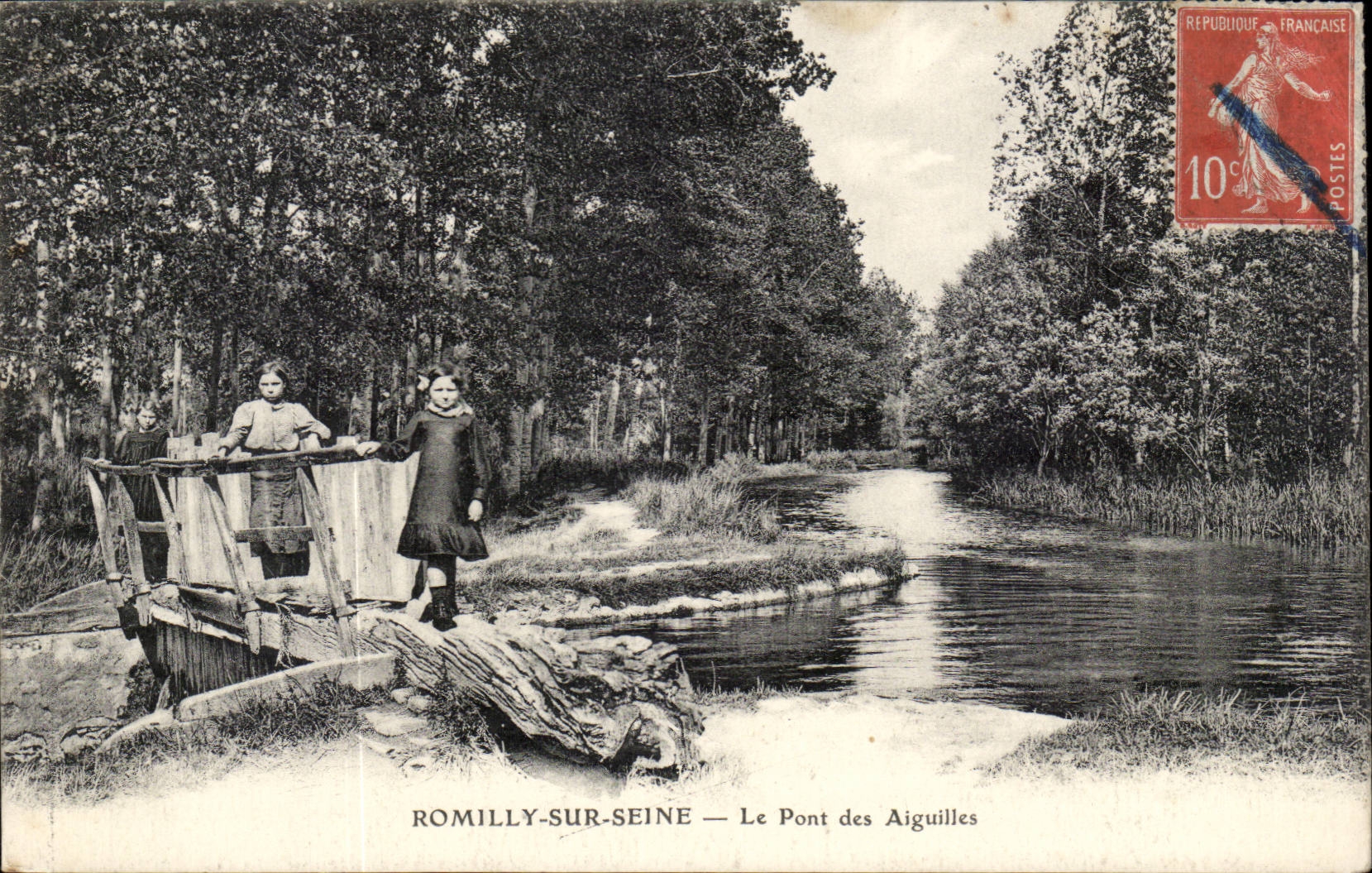 Romilly sur Seine - Le Pont des Aiguilles - Enfants - Bridge CPA 
