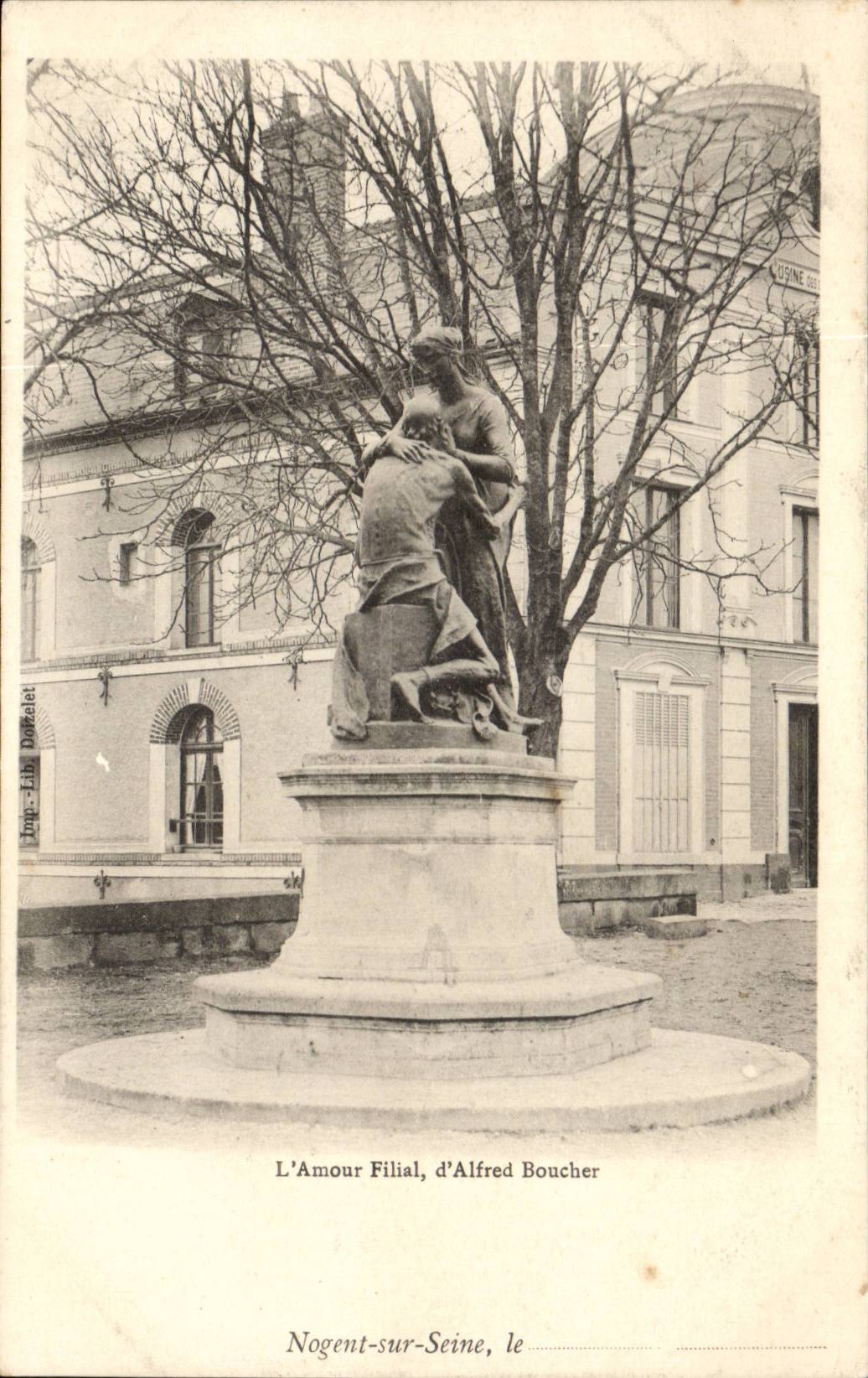 Nogent sur Seine - Amour filial - Alfred Boucher CPA 