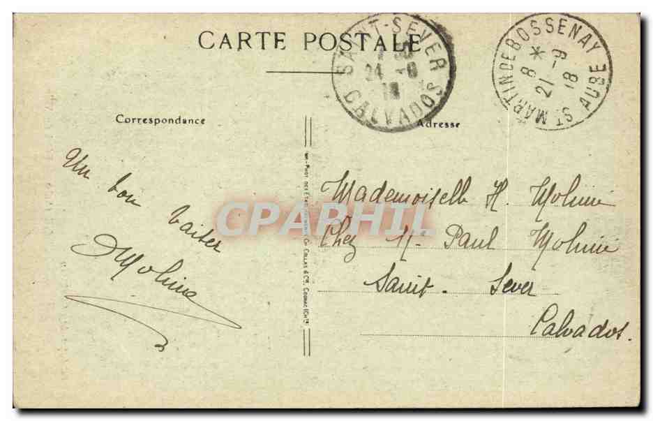 Romilly sur Seine - L'Hotel de Ville CPA  — Back