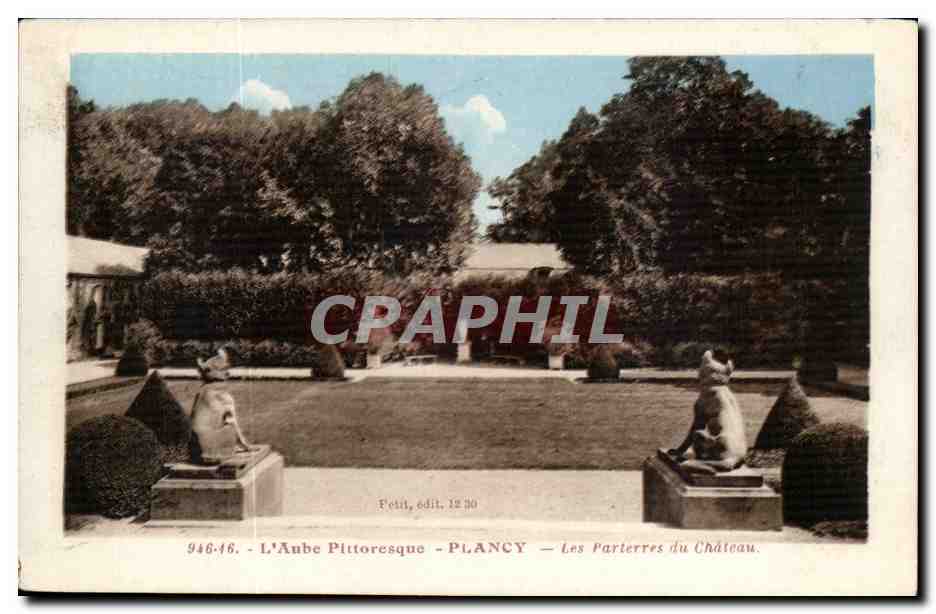 Plancy - L'Aube Pittoresque - Parterres du Chateau CPA 