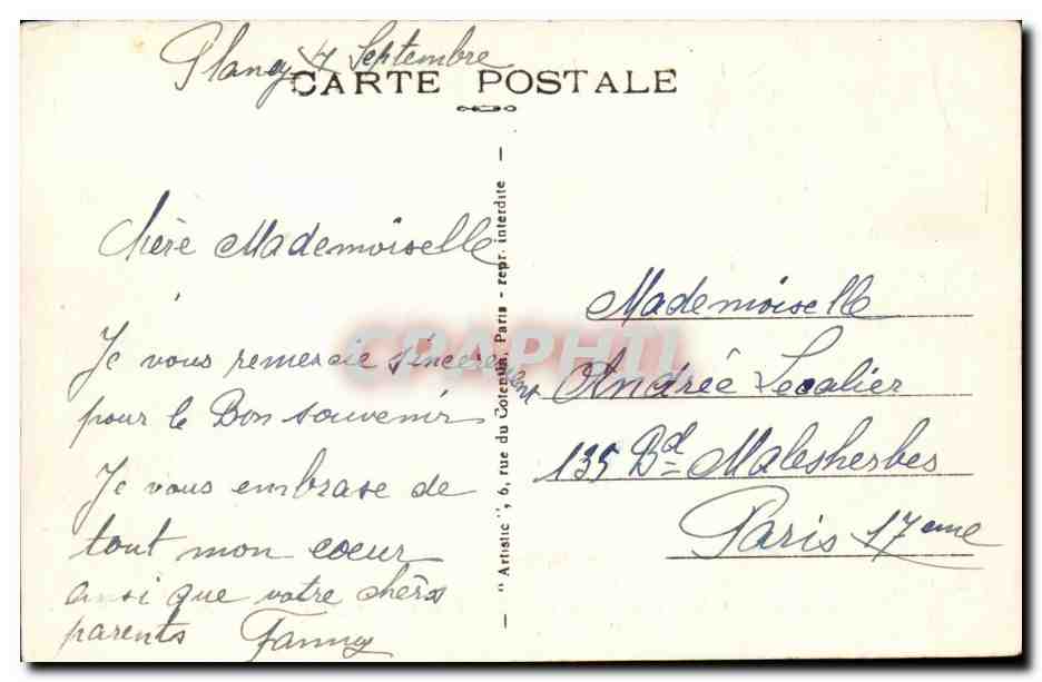 Plancy - L'Aube Pittoresque - Parterres du Chateau CPA  — Back