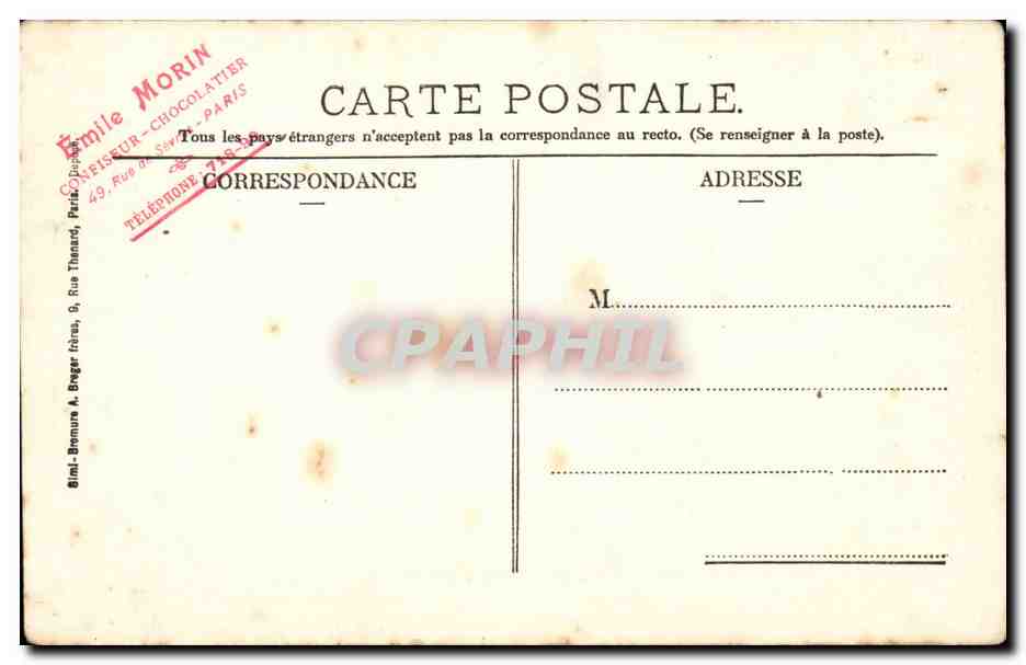 Nogent sur Seine CPA Rue des ponts — Back