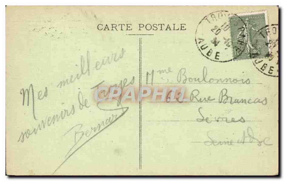 Troyes CPA Vue generale prise de la Madeleine — Rückseite