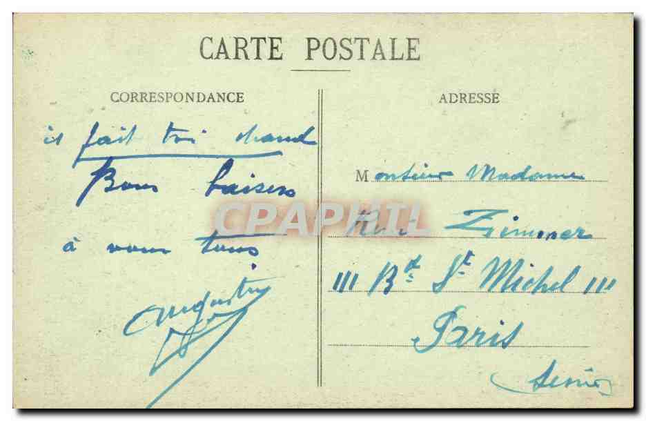 Troyes CPA Vue generale prise de la Madeleine — Rückseite