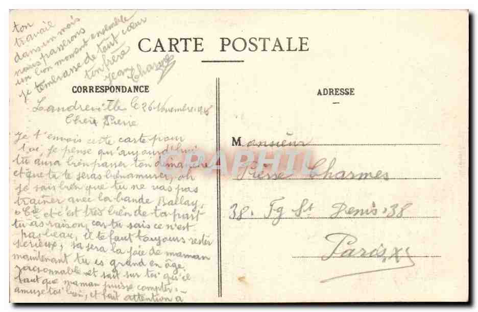 Troyes CPA Chemniee de la grande salle de l'hotel de ville — Rückseite