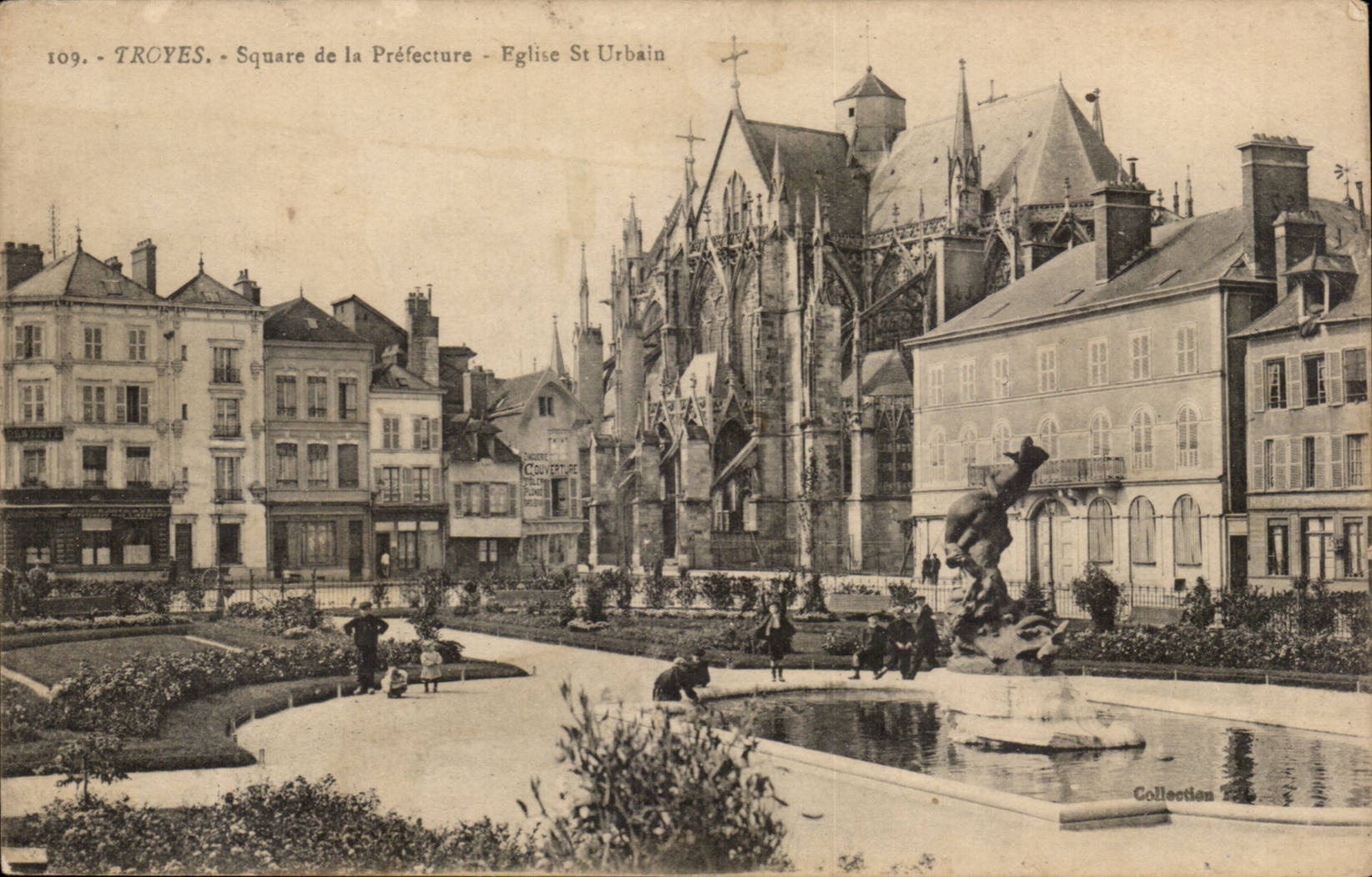 Troyes CPA Square de la Prefecture Eglise St Urbain