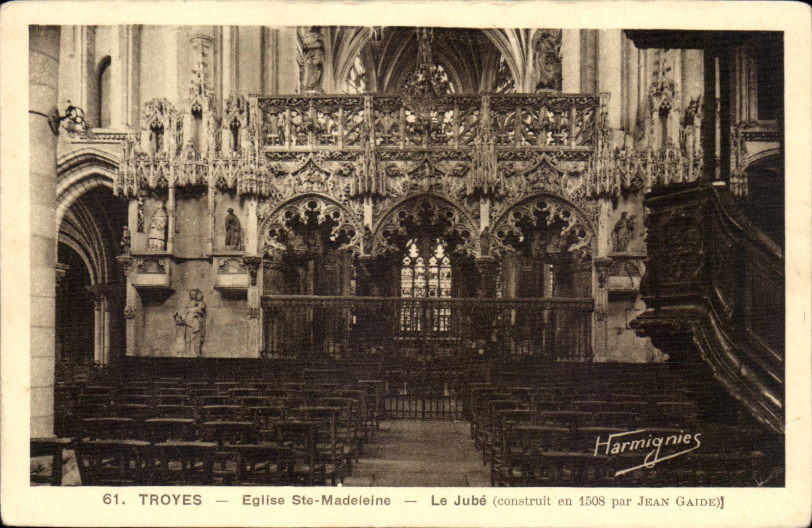 Troyes — Église Ste-Madeleine — Le Jubé (construit en 1508 par Jean Gaide)