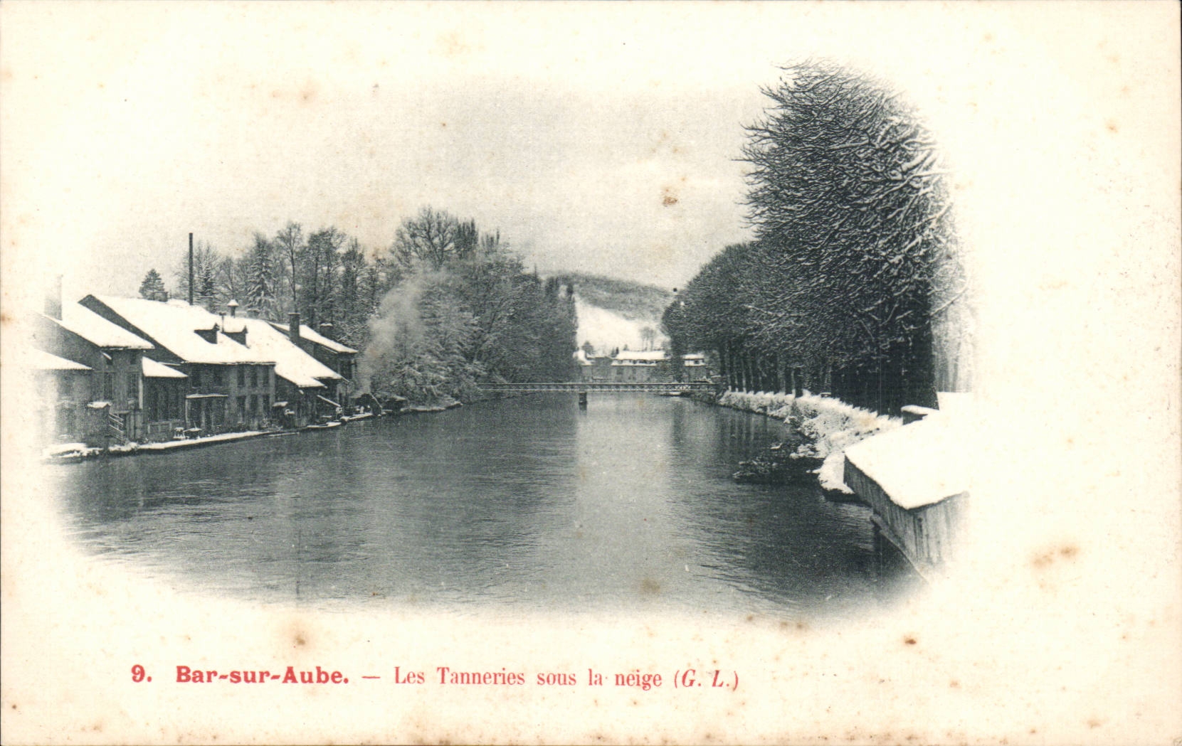Bar-sur-Aube — Les Tanneries sous la neige — (G.L.)