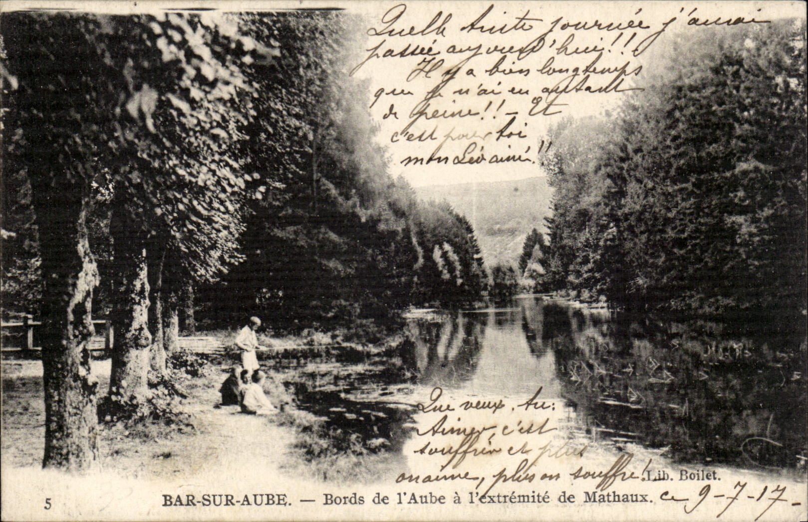 BAR-SUR-AUBE — Bords de l'Aube à l'extrémité de Mathaux — Lib. Boilet, n°5