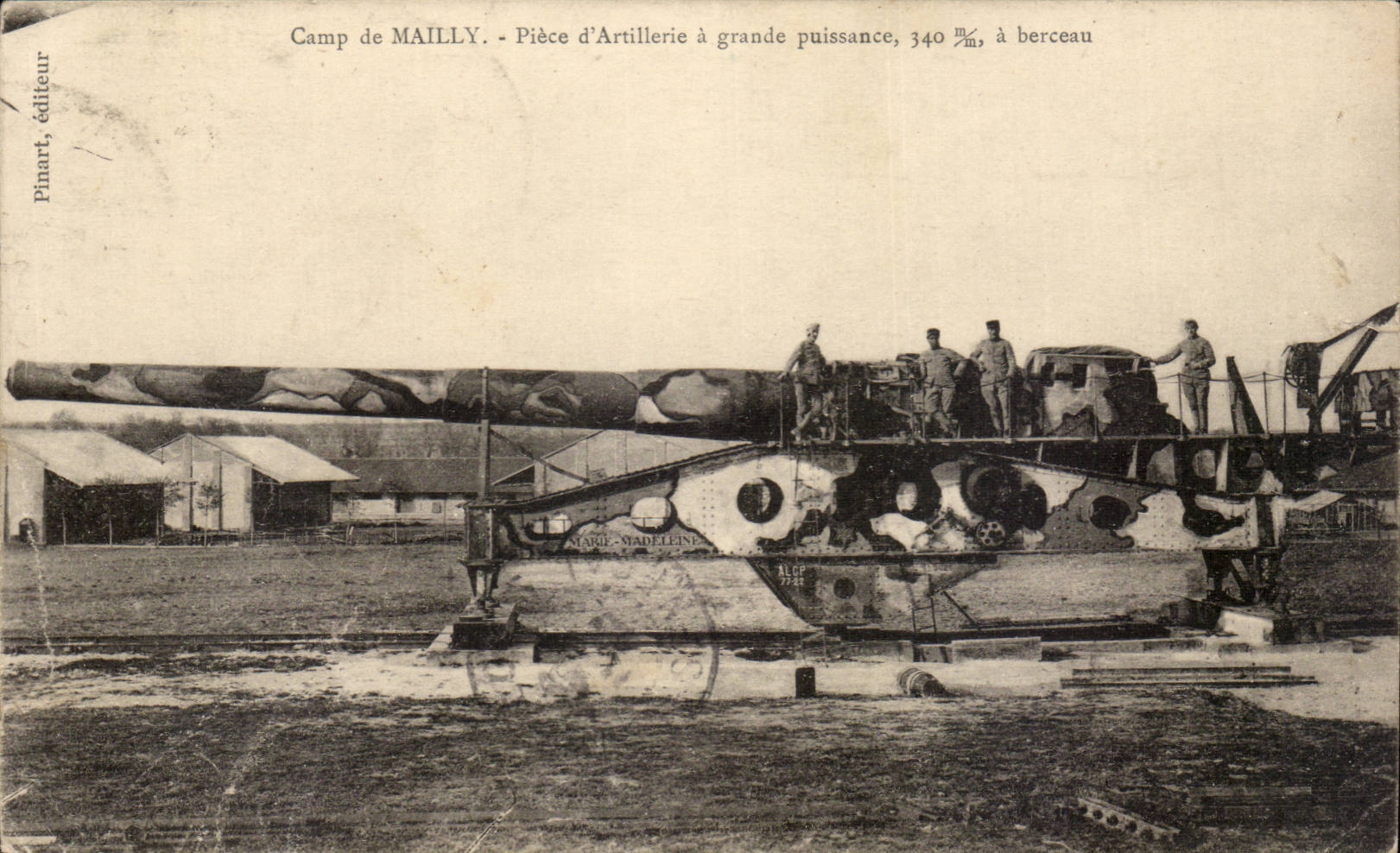 Camp de Mailly - Piece d'Artillerie a grande Puissance 340 a berceau - CPA 