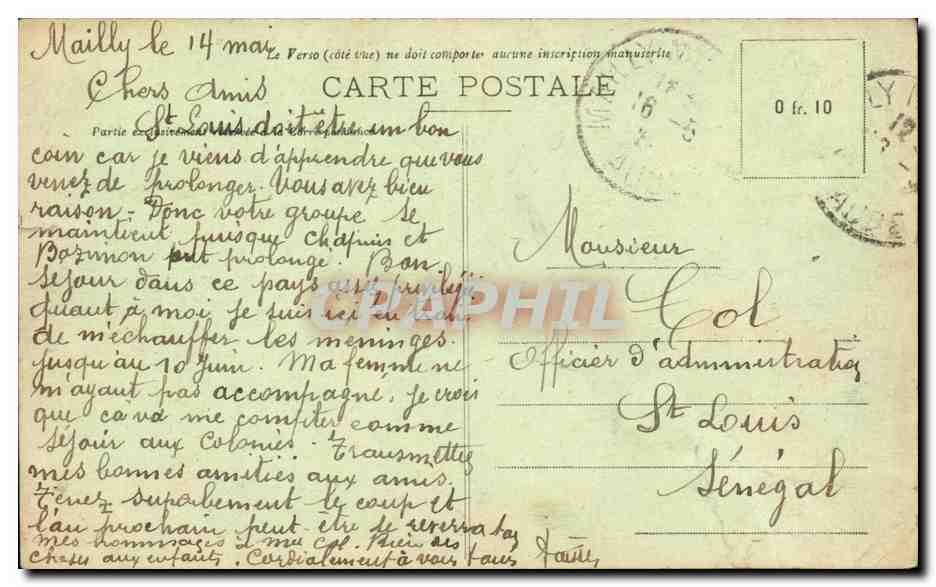 Camp de Mailly - Piece d'Artillerie a grande Puissance 340 a berceau - CPA  — Rückseite