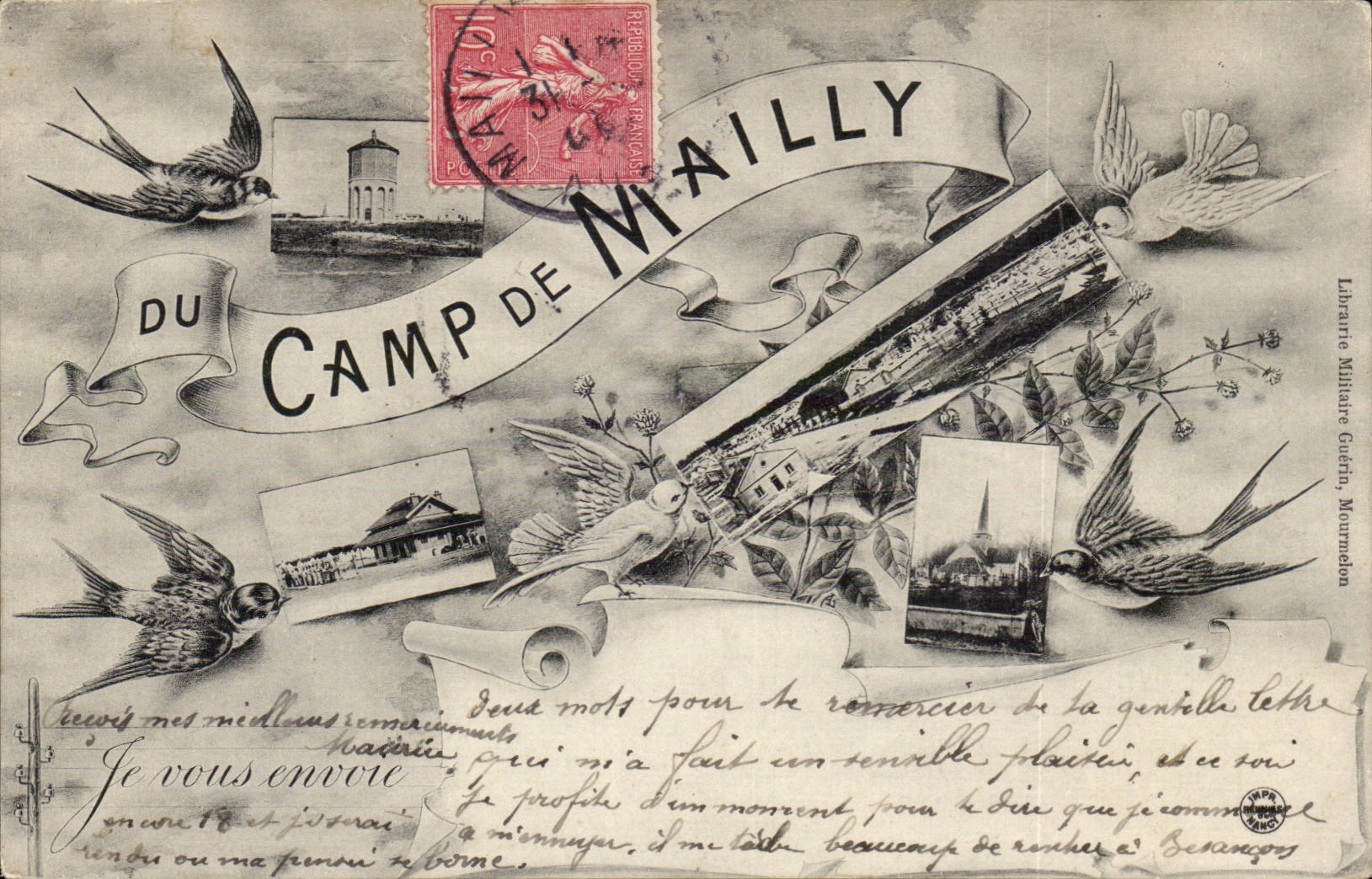Mailly le Camp - Camp de Mailly - Souvenir - CPA hirondelle