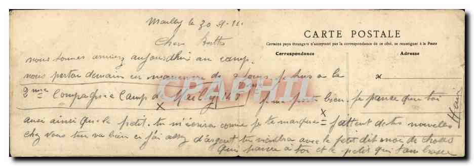 Camp de Mauley — Vue générale — Éditeur : René Mancel, A. Tappy — Reverso