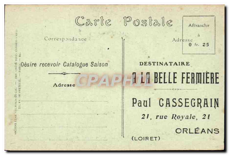 Olivet - Les Bords du Loiret - CPA (publicite La Belle Jardiniere Cassegrain) — Verso