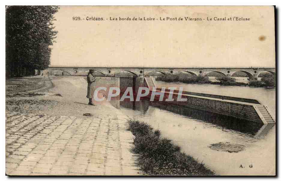 Orleans - Les bords de la Loire - Le Pont de Lierzon - Le Canal et Ecluse - CPA 