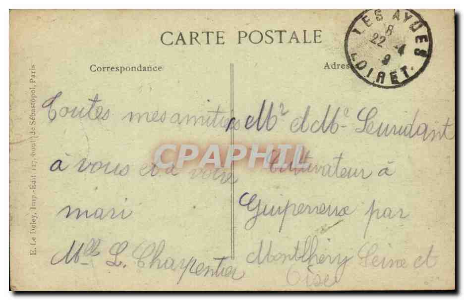 Orleans - L'Hotel de Ville - bati en l'an 1530 et devenu Hotel de Ville en 1770- CPA  — Verso