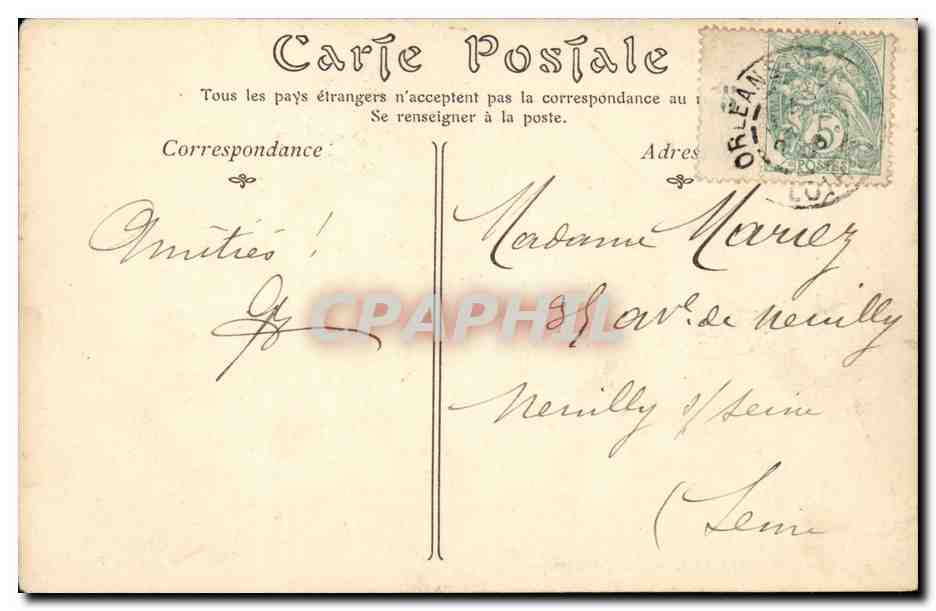Orleans - Vue Panoramique - CPA  — Verso