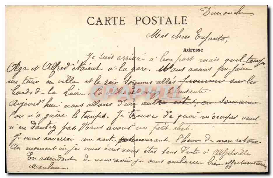 Orléans — Vue Générale — Éditeur non identifié, n° 354 — Verso