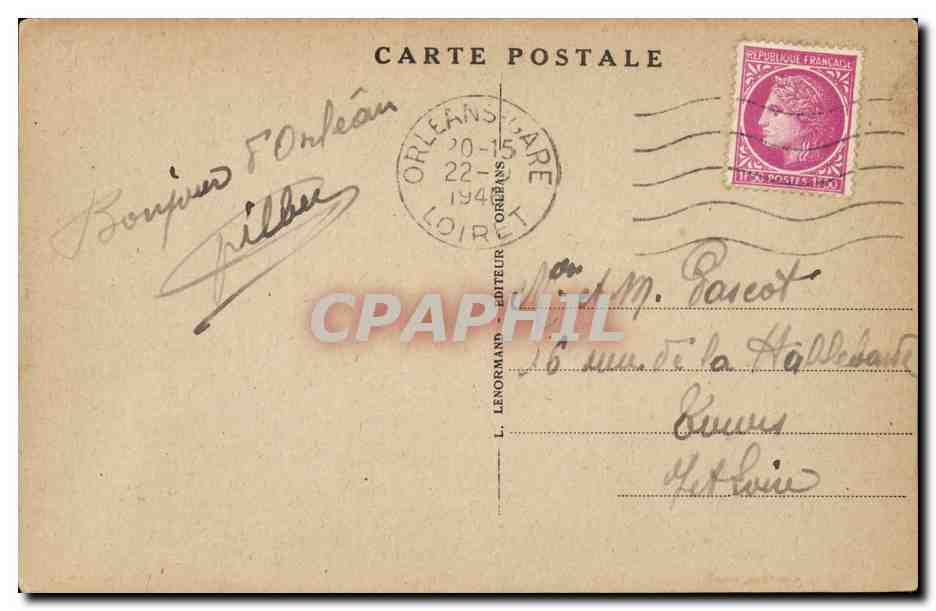 Orleans - Square Albert 1 - Le Berry - Rue de la Republique - CPA  — Verso
