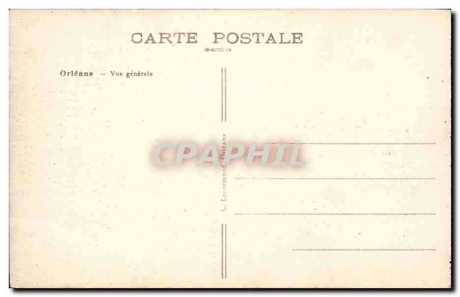 Orleans - Vue Generale - CPA  — Rückseite