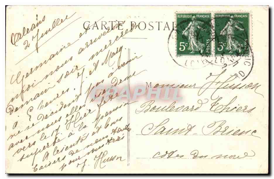 Orleans - La Prefecture - CPA  — Verso