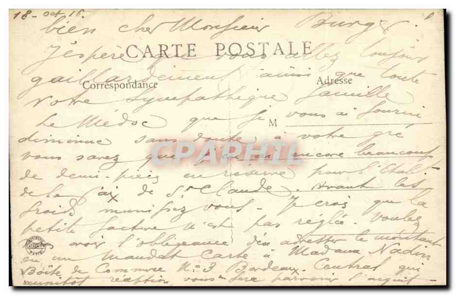 Place du Martroi - Rue de la République - Orléans — éditeur P. Lefebvre, n° 815 — Verso