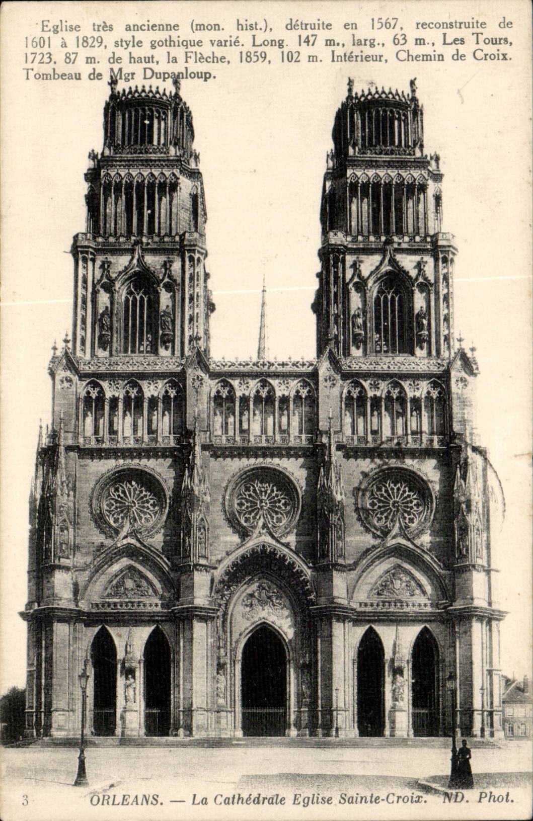 Orleans CPA la cathedrale Eglise sAinte CRoix