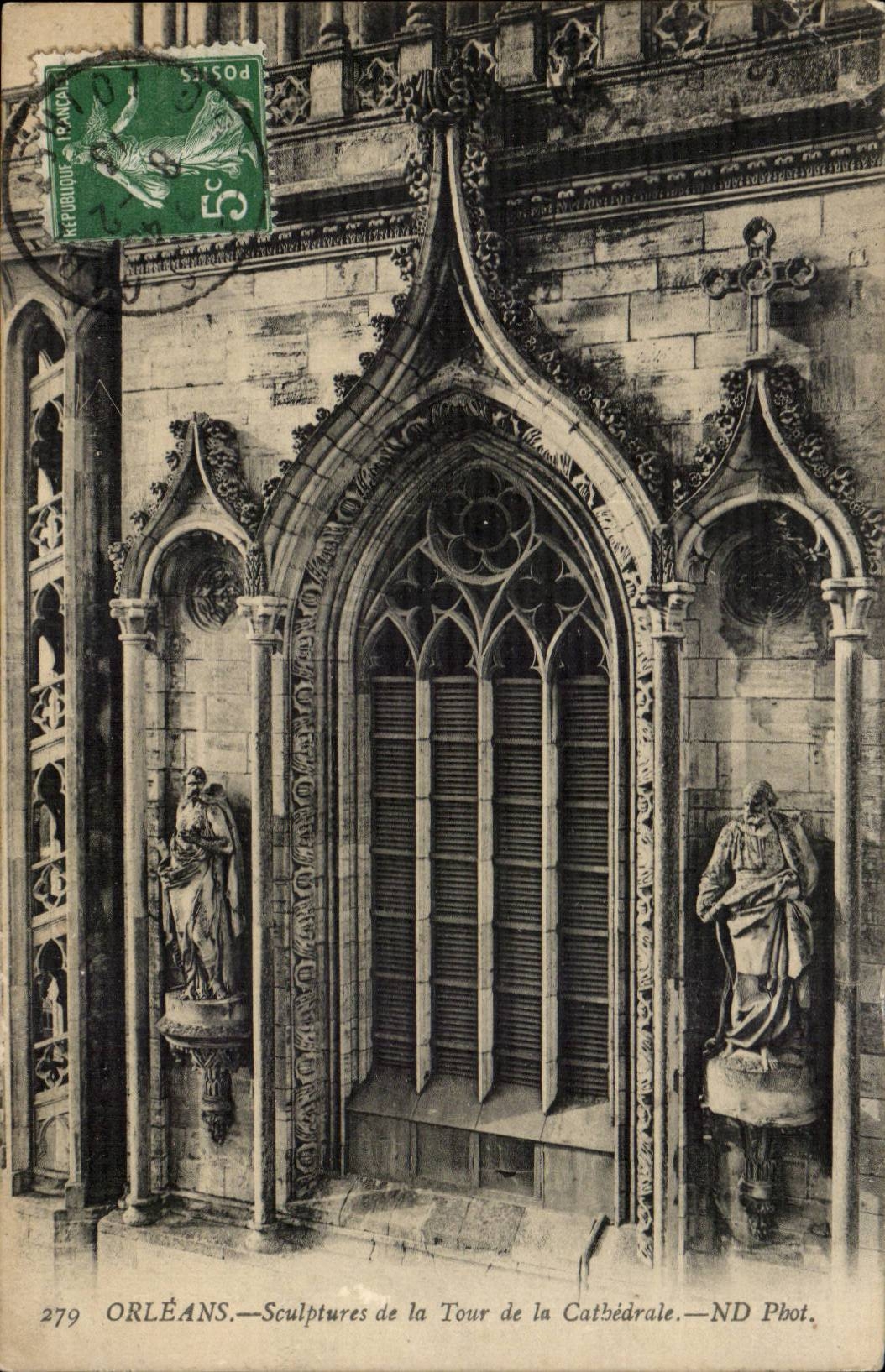 Orleans - Sculptures de la Porte de la Cathedrale -- CPA 