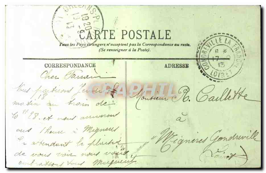 Orleans CPA La cathedrale Decoration sur les Tours — Verso