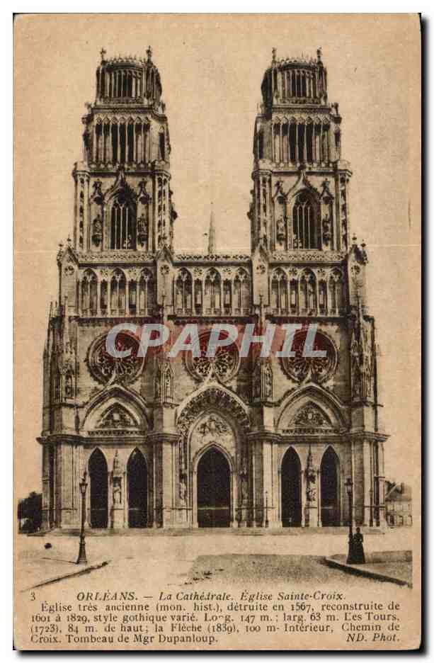 Orleans CPA La cathedrale Eglise sAinte CRoix