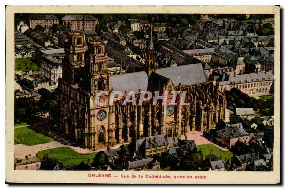 Orleans CPA Vue de la cathedrale prise en avion